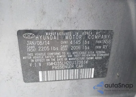 2014 Hyundai Elantra Gt z USA, uszkodzony, nr VIN KMHD35LH2EU173814